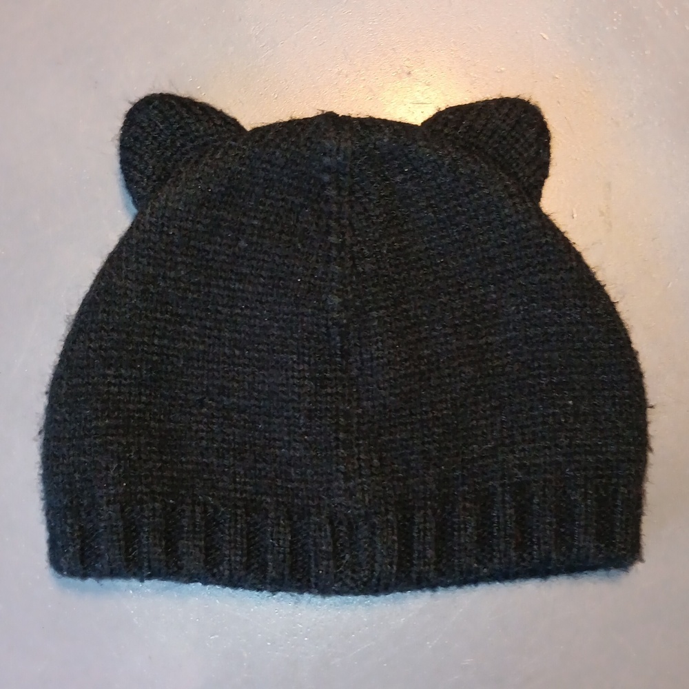 Old Navy Toddler Girls Black Cat Winter Knit Hat M - Picture 2 of 4